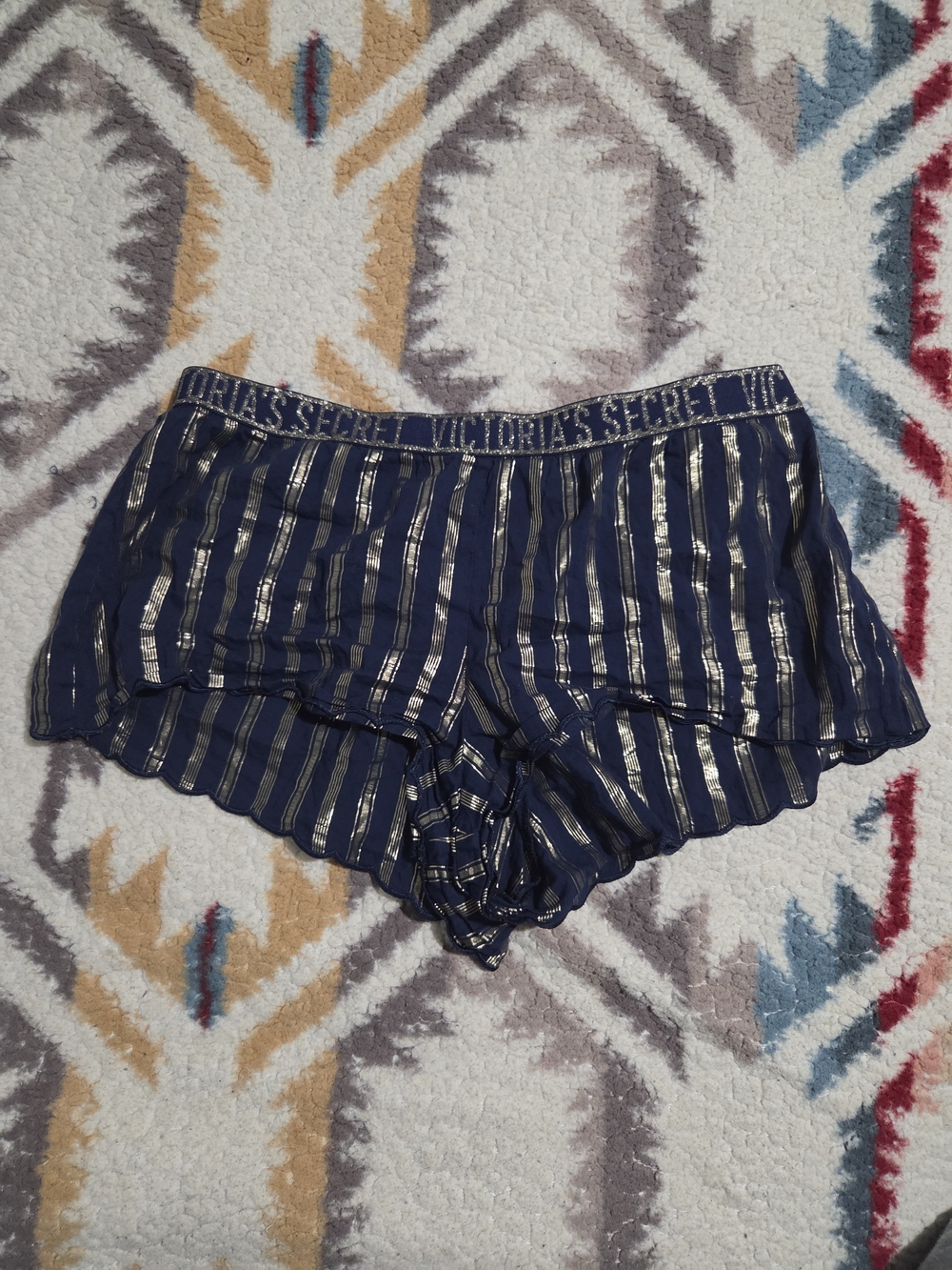 Victoria's Secret sleep shorts feature striking metallic gold